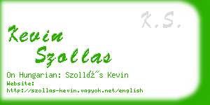 kevin szollas business card